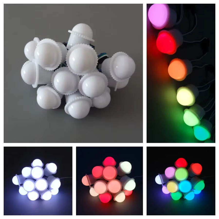 SAGE LU MEI WS2811 RGB LED Modul mit 3 LEDs, DC12V, wasserdicht, transparent, Durchmesser: 26 mm - Bild 5