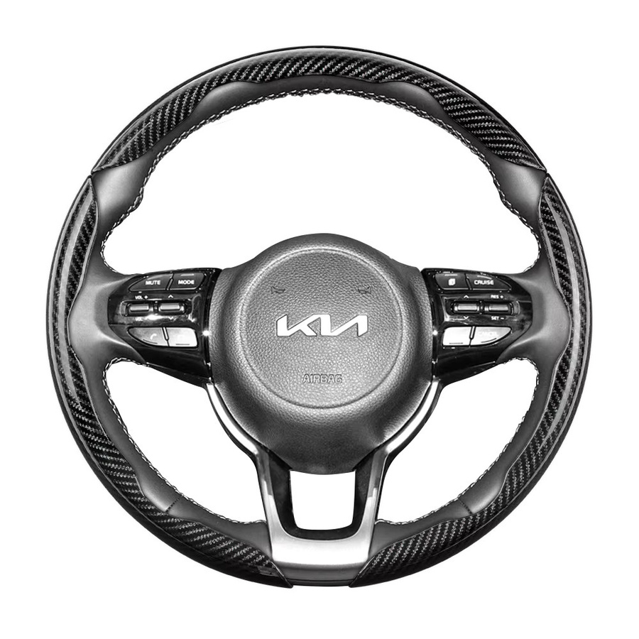 Hocasen Lenkradbezug in Carbonfaser-Textur mit segmentiertem Schnellverschluss-Design in Schwarz für Kia Sportage Seltos Sorento Niro Sonet Picanto Morning K3 Forte Cerato Carnival Telluride Carens - Bild 7