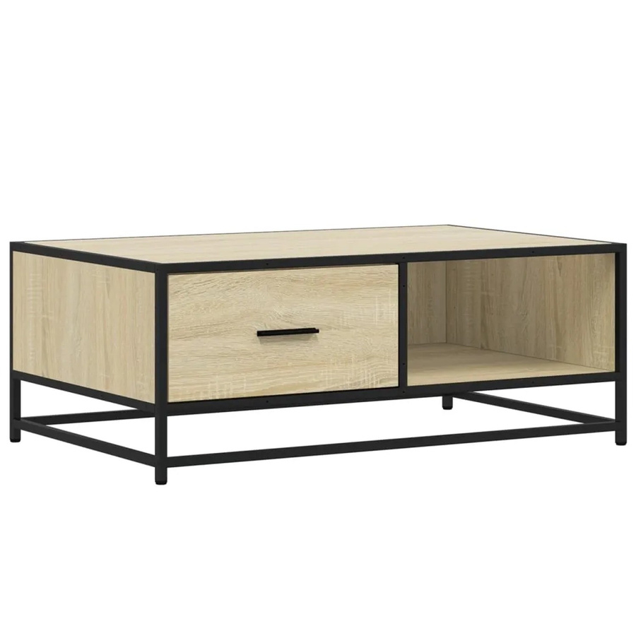 vidaXL Couchtisch Sonoma-Eiche aus Holzwerkstoff und Metall, B/T/H: 90 x 57 x 35 cm - Bild 2