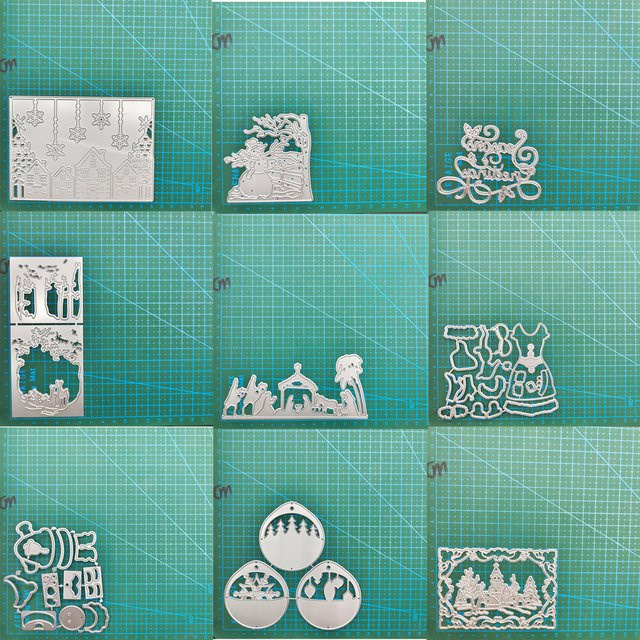 Silberne Weihnachts Metall Stanzformen und Schablonen für DIY Scrapbooking und dekorative Prägung - Bild 1