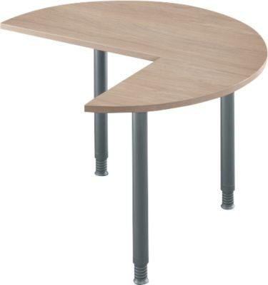 SSI Schäfer Ansatztisch 3/4 Kreis in Eiche und Anthrazit, Durchmesser: 120 cm - Bild 1