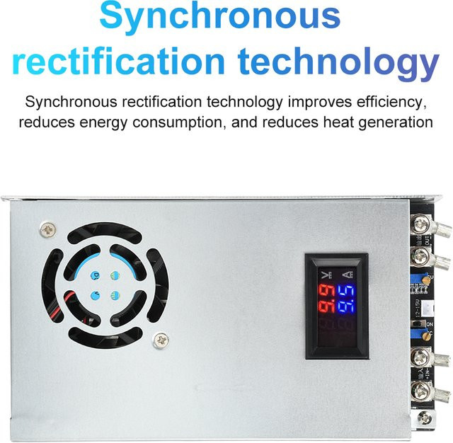 Einstellbares DC-DC-Abwärtsregler Stromversorgungsmodul mit synchroner Gleichrichtung, 1500 W, Farbe: Silber - Bild 1