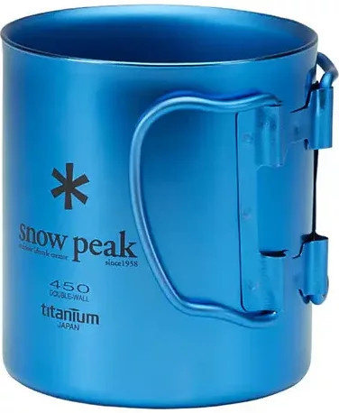 Snow Peak Doppelwandige Titan-Tasse in Blau, 450 ml - Bild 1