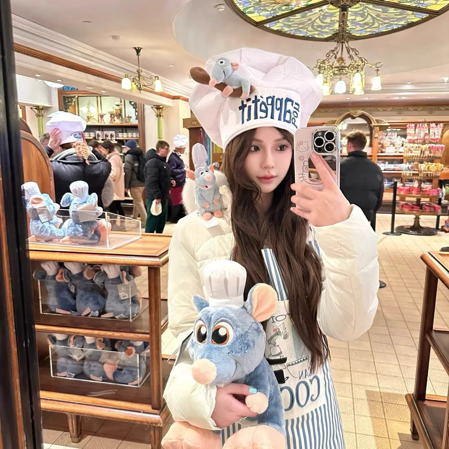 MINISO Cartoon-Küchen-Rattenkönig-Kochmütze-Stirnband, sitzende Rattenkönig-Figur für die Schulter, Plüsch / Textil - Bild 4