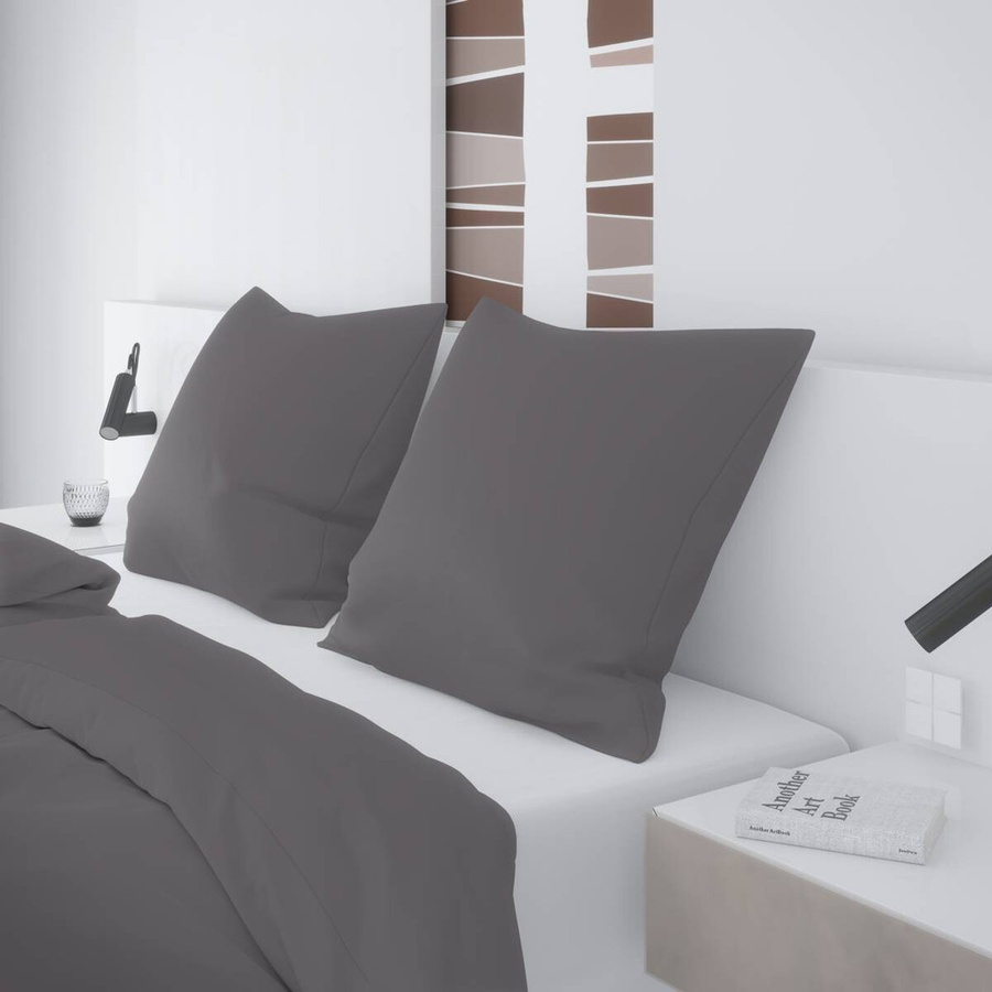 Beau Rêve Bettwäsche Set aus Baumwolle Renforce in Anthrazit Grau mit Bettbezug und Kissenbezug, Oeko-Tex Standard 100, B/H: 135 x 200 cm und 80 x 80 cm - Bild 3
