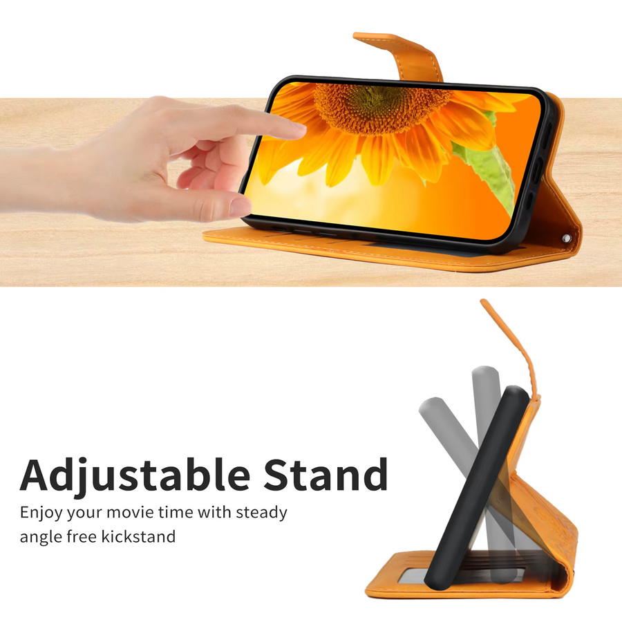 3D-Glitzer-Handyhülle mit Sonnenblumen-Leder-Geldbörse und Kartenhalter für Google Pixel 9 Pro XL 8 8A 7 7A 6 6A in Purple - Bild 3