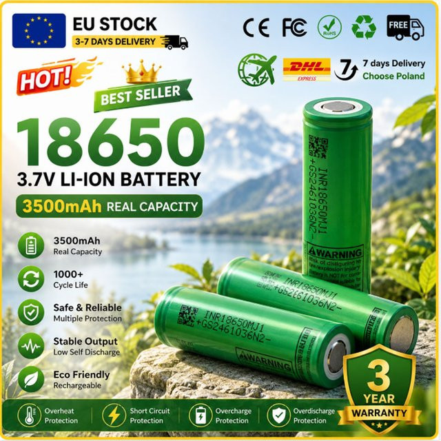 INR18650-MJ1 18650 Akku 3,7V mit 3500mAh Kapazität in Grün - Bild 1