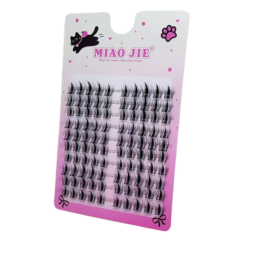 MIAOJIE Cartoon-Engel Künstliche Wimpern, 100 Cluster, schwarz, 10-13mm - Bild 4