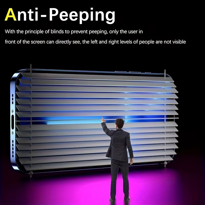 Displayschutzfolie aus gehärtetem Glas mit Anti-Blau- und Privatsphäre-Funktion für Apple iPhone 17 16 15 14 13 12 11 Pro Max, transparent - Bild 5