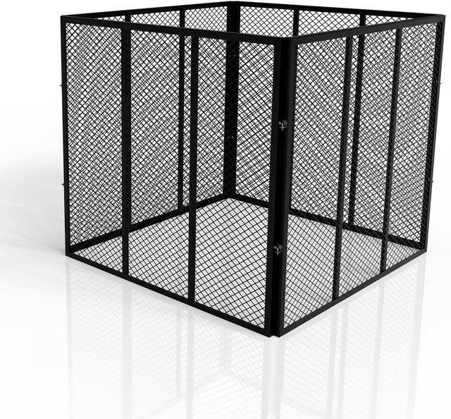 Juskys Komposter aus Stahl mit Belüftung und Stecksystem, 800 l, Schwarz - Bild 1