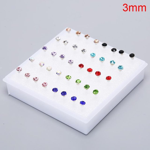 Ohrstecker Set, 3 mm, weiß, Unisex - Bild 1
