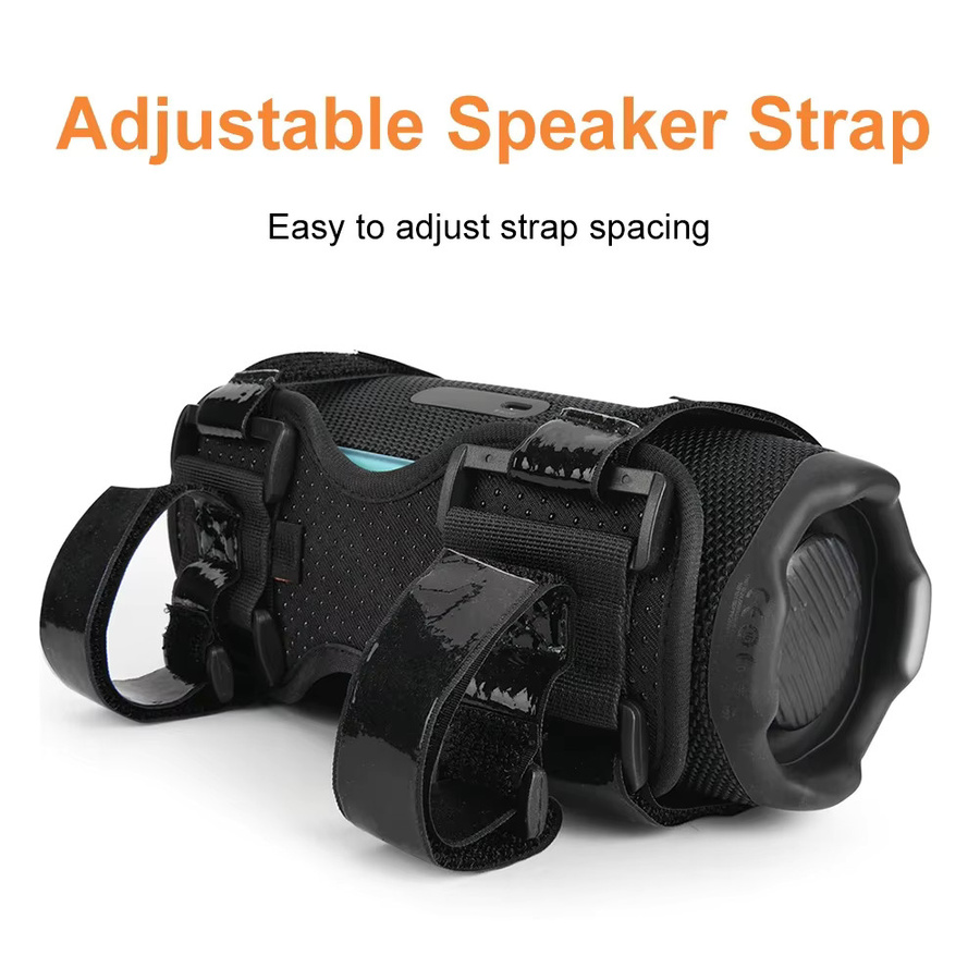 ALLOET Fester Riemen für JBL Flip 6 und Charge 5 Lautsprecher in Schwarz, Verstellbarer Fahrradlautsprecherhalter für Fahrradkorb und Käfig - Bild 4