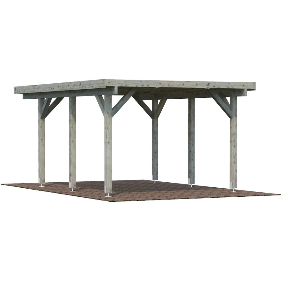 Palmako Einzelcarport Karl aus Fichtenholz in Grau mit Satteldach, Breite: 360 cm, Tiefe: 512 cm - Bild 2