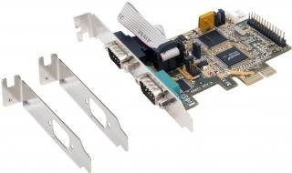 Exsys EX-44062 Serieller PCIe Low-Profile Adapter mit 2x RS-232/V.24 Anschlüssen in Multicolour - Bild 1