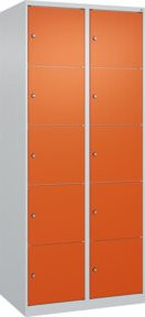 C+P Schließfachschrank Classic PLUS mit 2 Abteilen in Lichtgrau und Reinorange, H x B x T: 185 x 80 x 50 cm - Bild 1