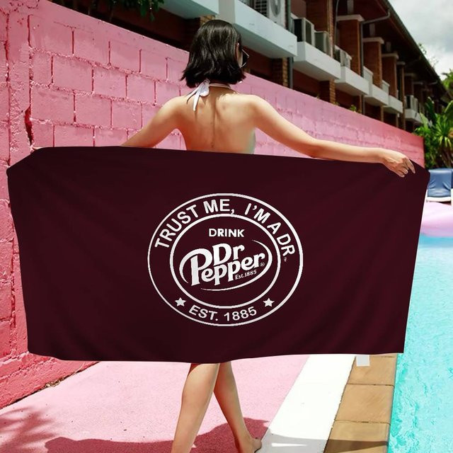 D-Dr Peppers Logo Mikrofaser Strandtuch in Rot, schnelltrocknend und weich, B/T/H: 30 x 30 cm - Bild 1