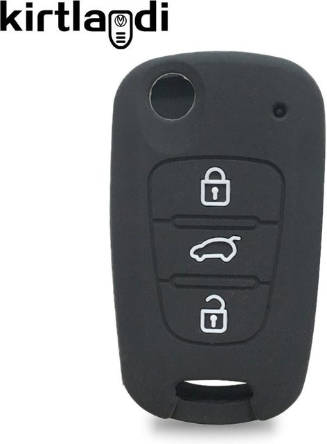 Silikon Schlüsselhülle für Kia Rio, Sportage, Ceed, Soul, Cerato und Hyundai i20, i35, i30, Accent in Schwarz - Bild 1
