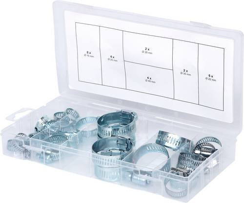 KS Tools 970.0070 Schlauchschellen Set, 26 Teile, Silber - Bild 1