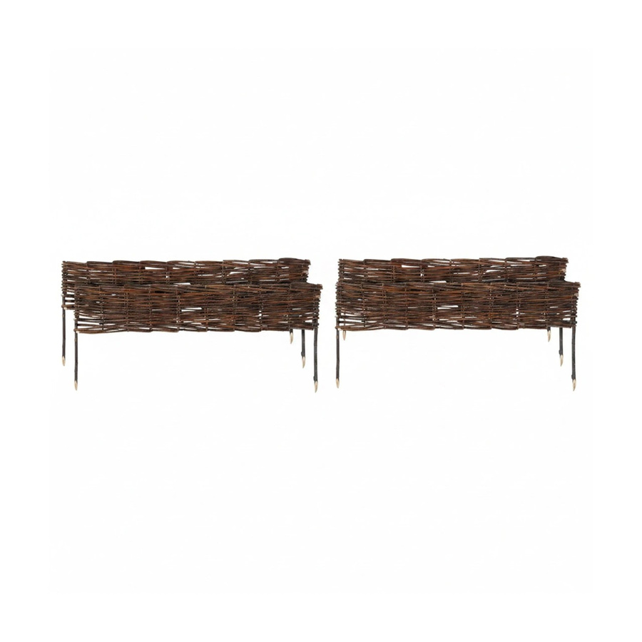 Relaxdays Beeteinfassung aus Weide in Braun, 2er Set, Steckbar für Garten und Blumenbeete, Höhe: 10 cm, Länge: 60 cm - Bild 2