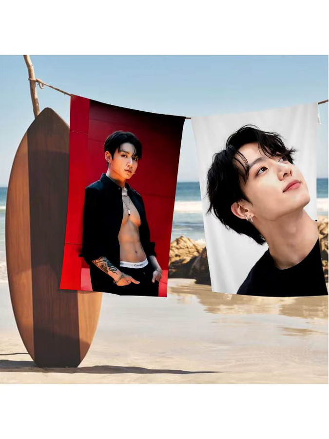 J-jungkook Badetuch aus Mikrofaser mit Cartoon-Design für Kinder, weich und wasserabsorbierend, Mehrfarbig - Bild 1