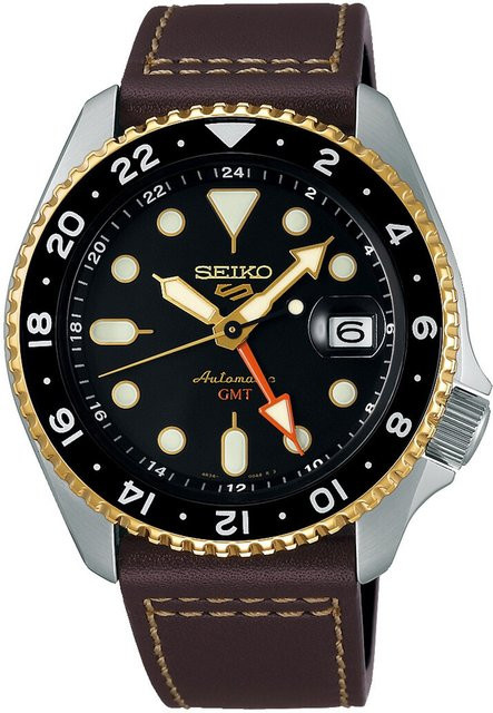 Seiko Armbanduhr Automatik, Edelstahl, 43 mm, Herren, Schwarz, 10 ATM - Bild 1