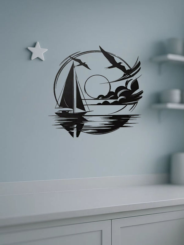 Wanddekoration aus Metall von Hello Young in Segelboot-Design für nautische Einrichtungen - Bild 4