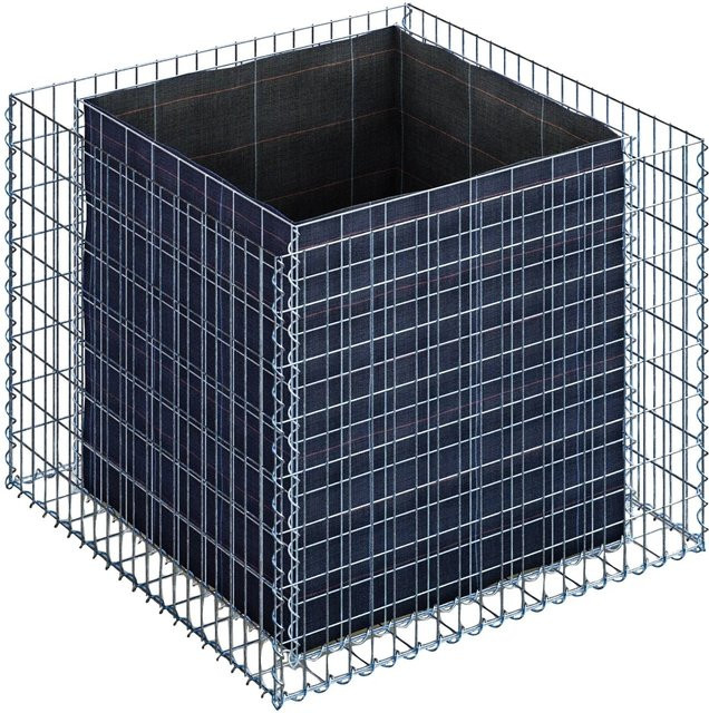 Gabiona Hochbeet eckig aus galvanisiertem Stahl in Silber, B/T/H: 80 x 100 x 100 cm - Bild 1