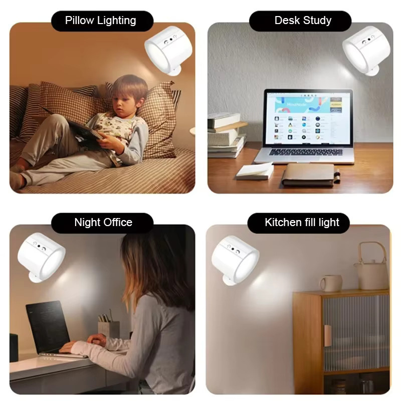 GGBEE LED-Wandleuchte mit Touch-Steuerung, wiederaufladbar, 360 Grad drehbar, weiß - Bild 5
