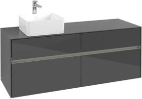 V&B Waschtischunterschrank Collaro in Grau Glossy, B/T/H: 140 x 54,8 x 50 cm - Bild 1