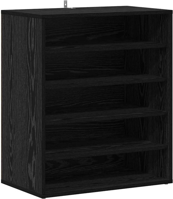 vidaXL Schuhschrank Eiche Schwarz modern aus Holzwerkstoff B: 60 cm, T: 35 cm, H: 70 cm - Bild 1