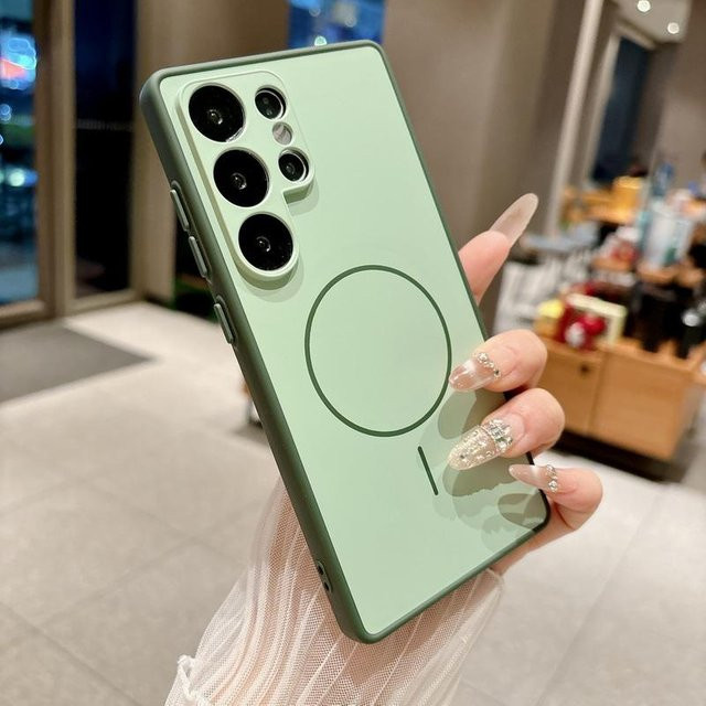 Magnetische TPU-Handyhülle für Samsung Galaxy S25 S24 S23 S22 Ultra und A-Serie in Grün - Bild 1