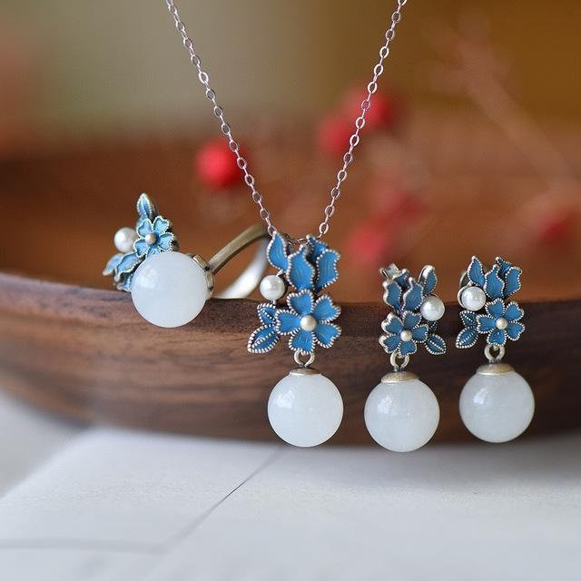 Diwenfu Schmuck-Set, 925 Silber, Perle, Damen - Bild 1