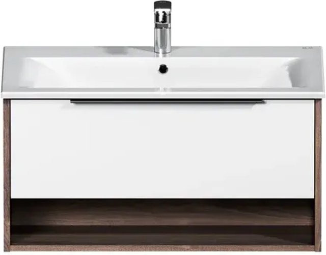 AM.PM Waschtischunterschrank mit Becken in Weiß glänzend, Wandmontage, Breite: 80 cm - Bild 1