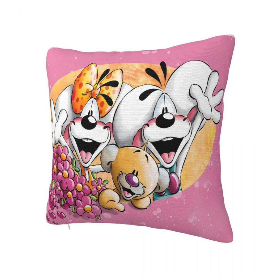 Diddl Diddlina Kissenbezug Retro Grafik Design Pink Peach Skin, B/T/H: 18 x 18 x 18 cm - Bild 1