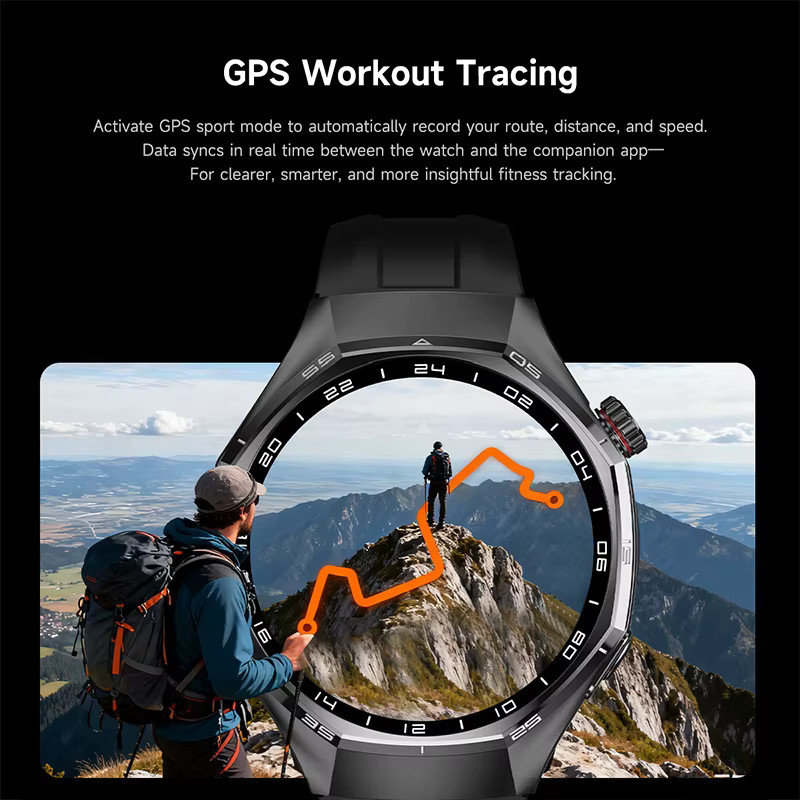 BOXUXING Watch 6 Pro Smartwatch für Herren mit AMOLED-Bildschirm, GPS-Tracking, Bluetooth-Anrufen und Herzfrequenzmessung, wasserdicht, in Schwarz oder Silber - Bild 3