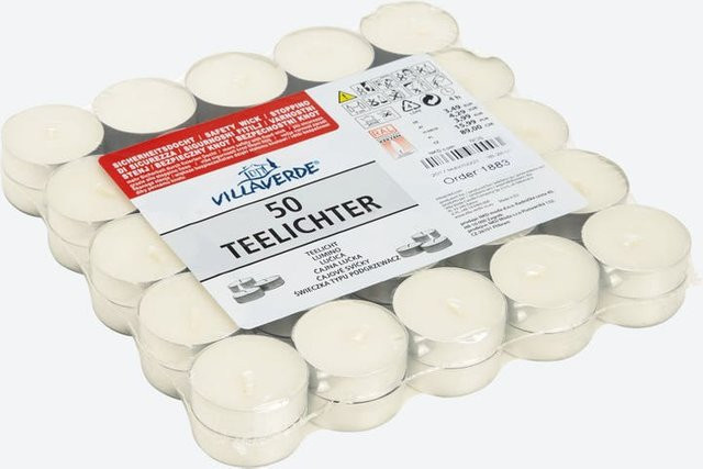Villa Verde Teelichter Weiß, 50er Pack - Bild 1