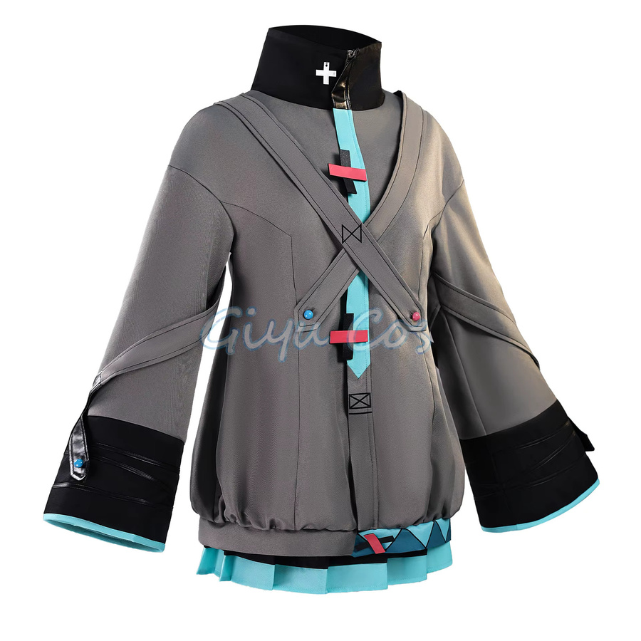 Mikuu Cosplay Kostüme, Theater Komplettset, Unisex, Grau - Bild 2
