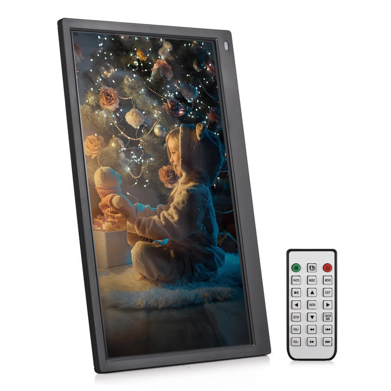 Andoer Digitaler Fotorahmen 15,6 Zoll mit IPS-Bildschirm und 1920 x 1080 Auflösung, Desktop Elektronisches Album in Beige - Bild 2