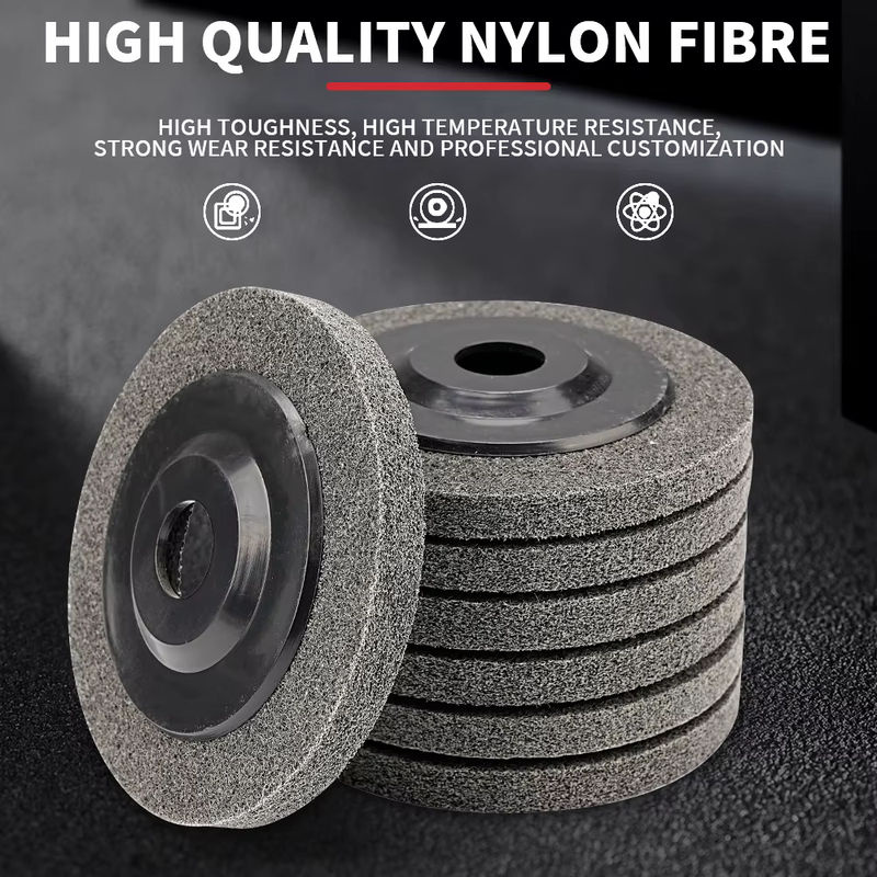 SI FANG Nylonfaser-Polierscheibe Vlies-Schleifscheibe für Metall, Grau, Durchmesser: 115 mm, Bohrung: 125 mm (7/8 Zoll) - Bild 5