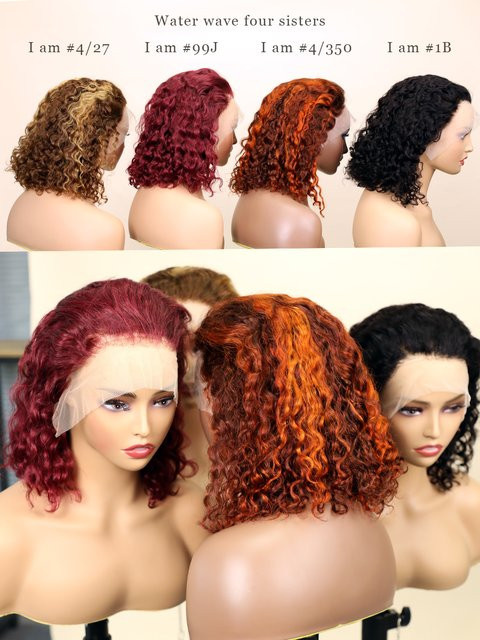 Doralia Echthaar-Perücke, Brasilianische Full Lace Frontal, Kurzer Bob, Unisex - Bild 1