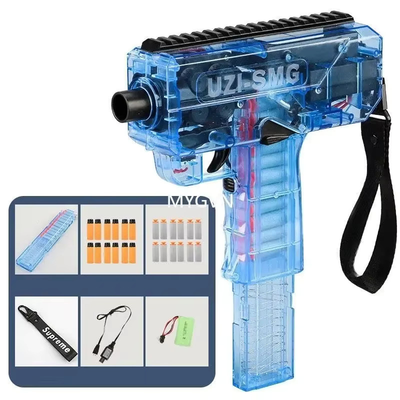 MYGVN Elektrische UZI Soft-Bullet-Blaster-Maschinenpistole, Schwarz, Bunt / Mehrfarbig - Bild 5