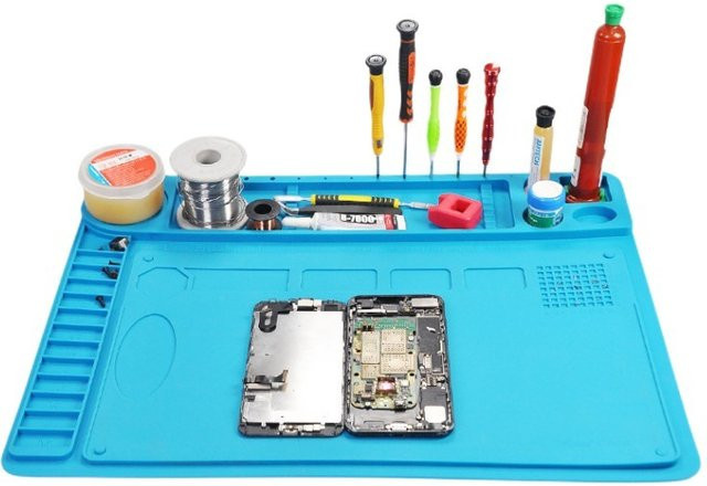 WHOOPEE Silikon-Lötmatte als Wärmeisolierung und Schweißmatte in Blau für Handy-Reparaturwerkzeug - Bild 1
