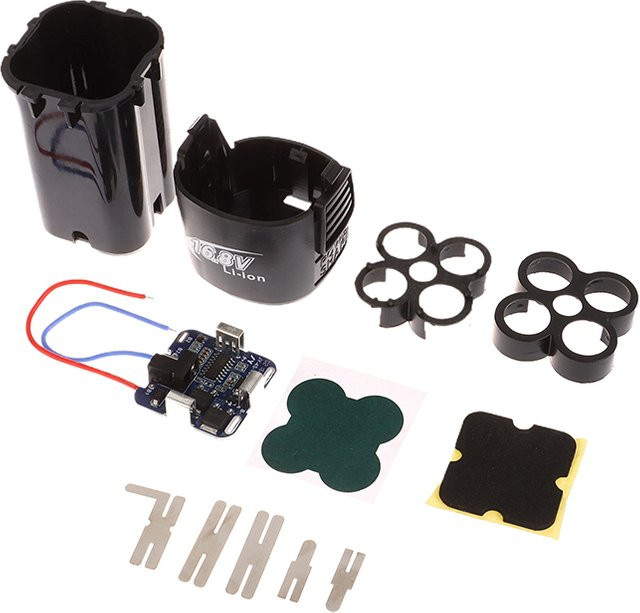 KOQZM 4S BMS 18650 Lithium-Batterie-Aufbewahrungsbox für Elektrowerkzeuge in Schwarz, 16,8V PCBA mit Halterung und Nickel-Kapazitätsaufkleber (ohne Batterie) - Bild 1