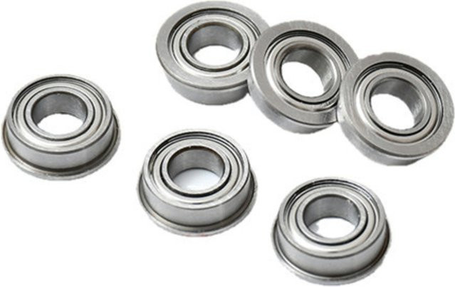 10 Stück WHOOPEE Miniaturflanschlager aus Stahl, dünnwandig metallgeschirmt, Farbe Silber, Typen MF52ZZ bis MF148ZZ - Bild 1