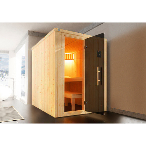 WEKA Elementsauna Kaarina 1 für 6 Personen mit 3,6 kW Ofen und integrierter Steuerung in Braun - Bild 2
