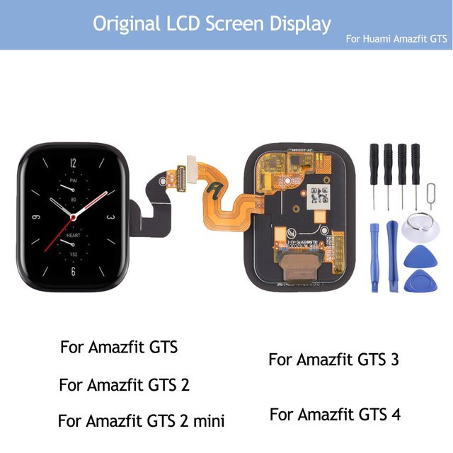 Huami Amazfit GTS 2 2 Mini 3 4 Ersatz LCD-Bildschirm und Digitizer-Komplettset in Schwarz - Bild 1