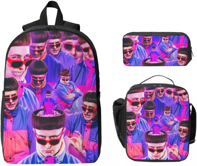 3-teiliges Schulranzen-Set von Fancy Style Studio mit Rucksack, Federmäppchen und Brotdose in Mehrfarbig für Schulkinder - Bild 1