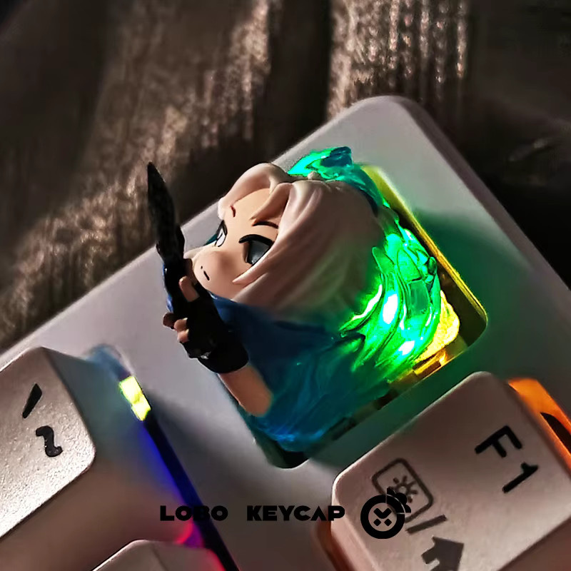 Lobo Jett Keycap Valorant Lichtdurchlässige Harzguss Einzelne Keycap für mechanische Tastaturen Multicolour - Bild 4