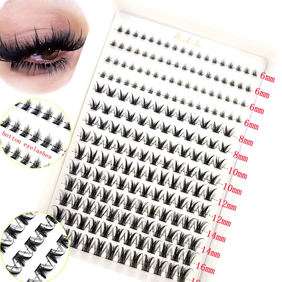 AMSDCN Wimpernbündel, 14-reihig, Black, Unisex - Bild 3