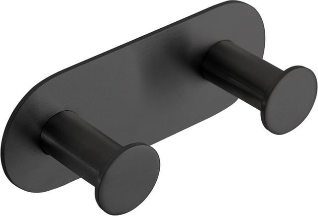 Brillantbad BEASY Kleiderhaken aus Edelstahl in Schwarz zum Kleben für Bad und Küche, B/T/H: 3,1 x 11,5 x 4,5 cm - Bild 1
